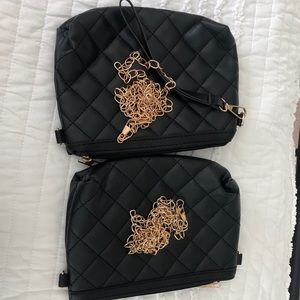 Two for the price of one black purses with removable chain